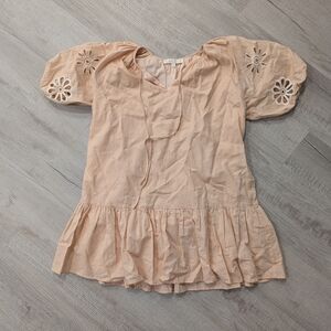 Karlie Blush Puff Sleeve Blouse
